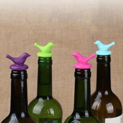Creative Sweet Color Silicone Wine Bottle Stopper Bird Shape Cork Vinegar Bottle