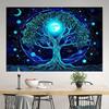 VIKAMA Tree of Life Starry Sky Moon Phase Tapestry Bedroom Bedhead Zen Wall Carpet Yoga Meditation Space Atmosphere Tapestry