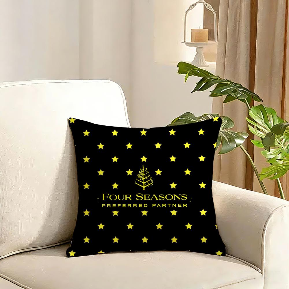 Four Seasons Hotel Cushion Cover Reversible Plush Pillow Cover Soft Fluffy Home Decor for Sofa Bedroom