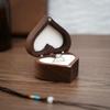 For Lover Engagement Storage Box Heart Shape Jewelry Packaging Jewelry Display Wooden Ring Box