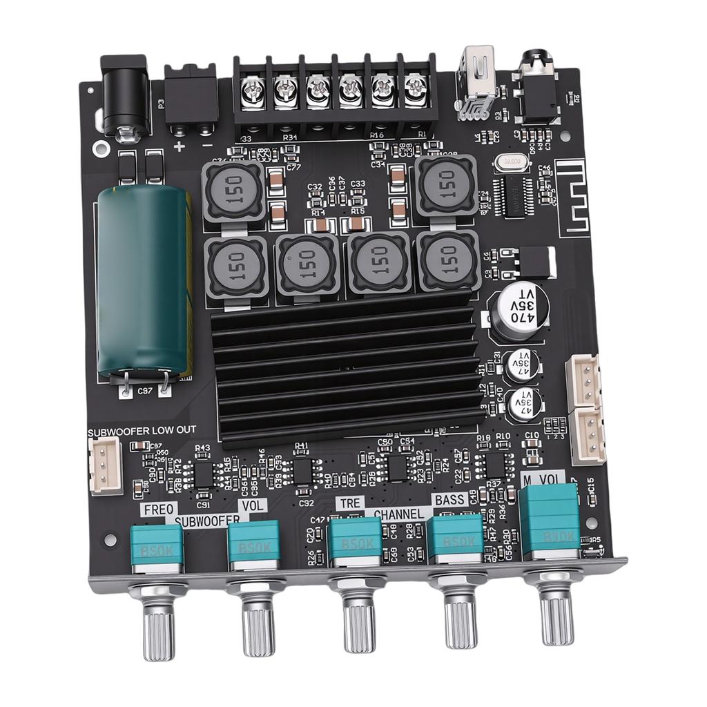 2.1 Channel Bluetooth Amplifier Module Support for TPA3116D2 Chip Audio Power Amp Board with Subwoofer 50Wx2+100W