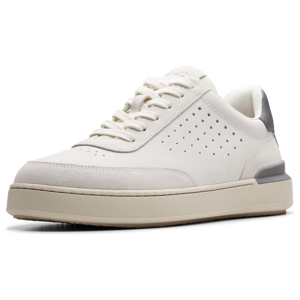 Clarks Fabric Leather Comfortable Fashion Low-Top Sneakers Men sneakers White 261767267