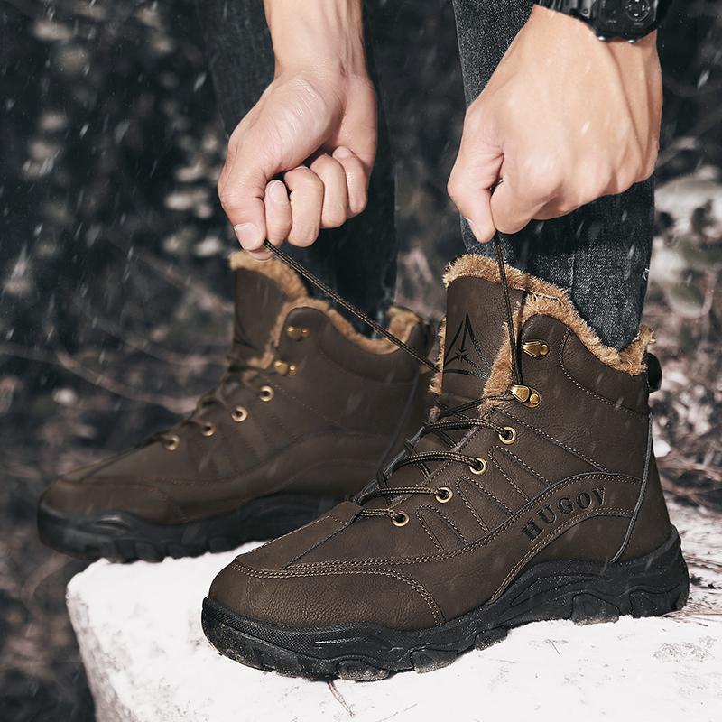 Marca Hombres Botas de nieve de invierno Zapatillas de cuero impermeables  Botas de hombre Súper cálidas Botas de montaña masculinas al aire libre  Botas de montaña masculinas Zapatos de trabajo comprar a