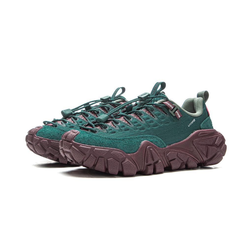 Li Ning Sand Dune Dämpning Halkfri Slitstark Stöd Lågskor Fritidsskor Dam Bläckgrön AGCV364-2