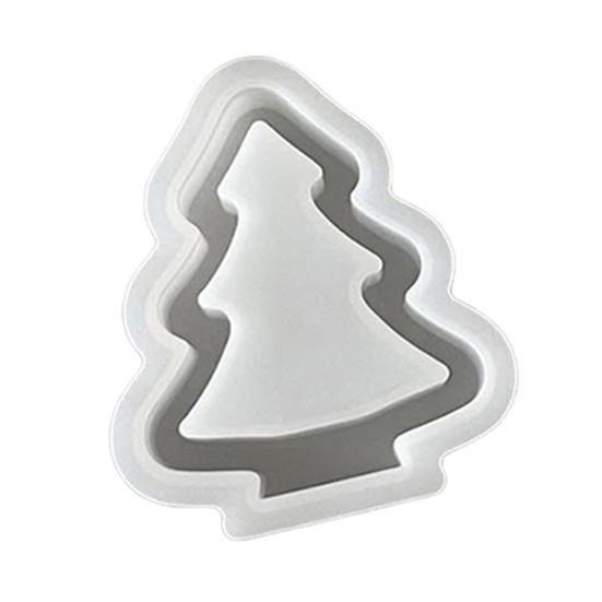 1/3Pcs Christmas Tree Silicone Mold DIY Handmade Hollow Xmas Tree Ornament Crafts Mold Gypsum Cement Epoxy Resin Casting Mold