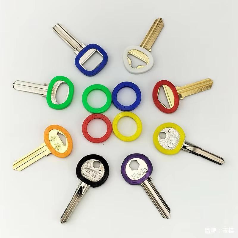 

12PCS Soft Silicone Key Ring Cover Elastic Key Cap High Quality Multicolor Key Accessories Key Toppers