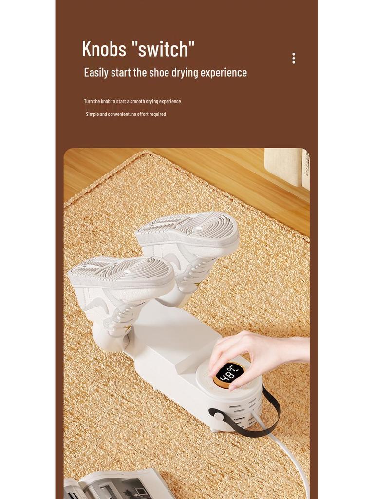 Foldable Shoe Dryer with Smart Timer - Purple Light Sterilization & Deodorization for Quick Drying