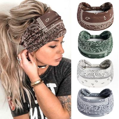 Boho Headbands For Women Fashion Stretch Wide Hair Bands Knot Turban Head Bands