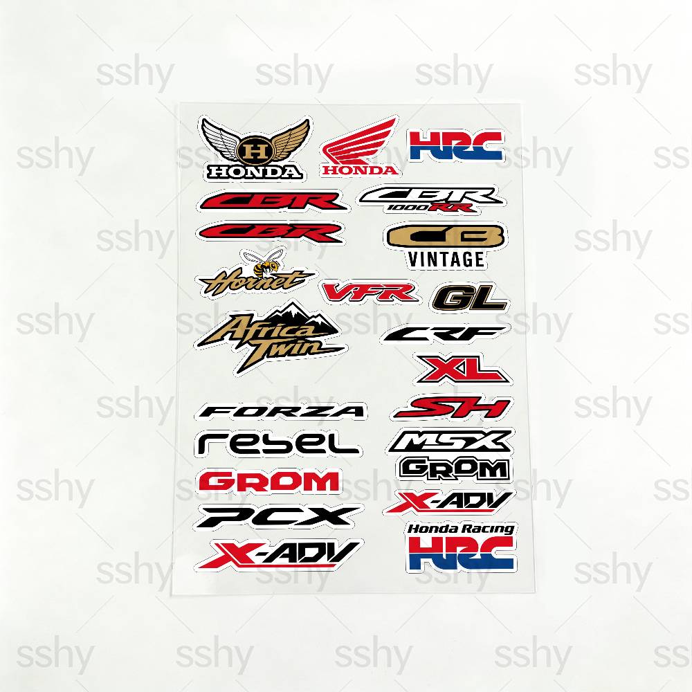 FOR HONDA HRC H WING Reflective Motorcycle Stickers Waterproof Vinyl Decals for Motorbike Helmet Fuel Tank Bike AK7