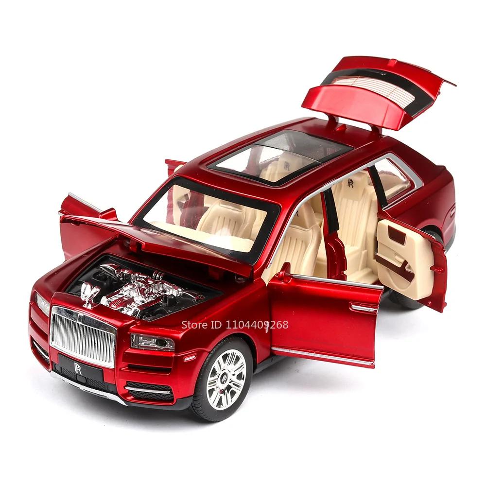 1:24 Rolls Royce Cullinan Phantom Alloy Car Model Toy Simulation SUV Diecast Metal Pull Back Sound Light Collect Hobby Ornaments