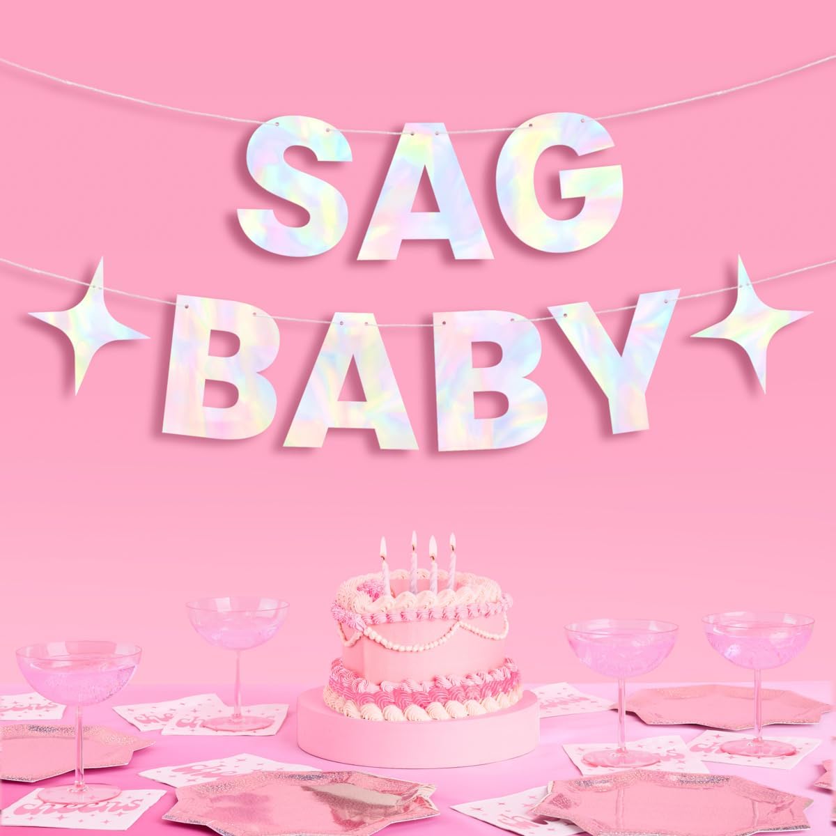 xo, Fetti Sagittarius Baby Birthday Party Iridescent Foil Banner - 5 Ft. | Zodiac Sagittarius, Horoscope, Astrology Bday Party Decorations Gift