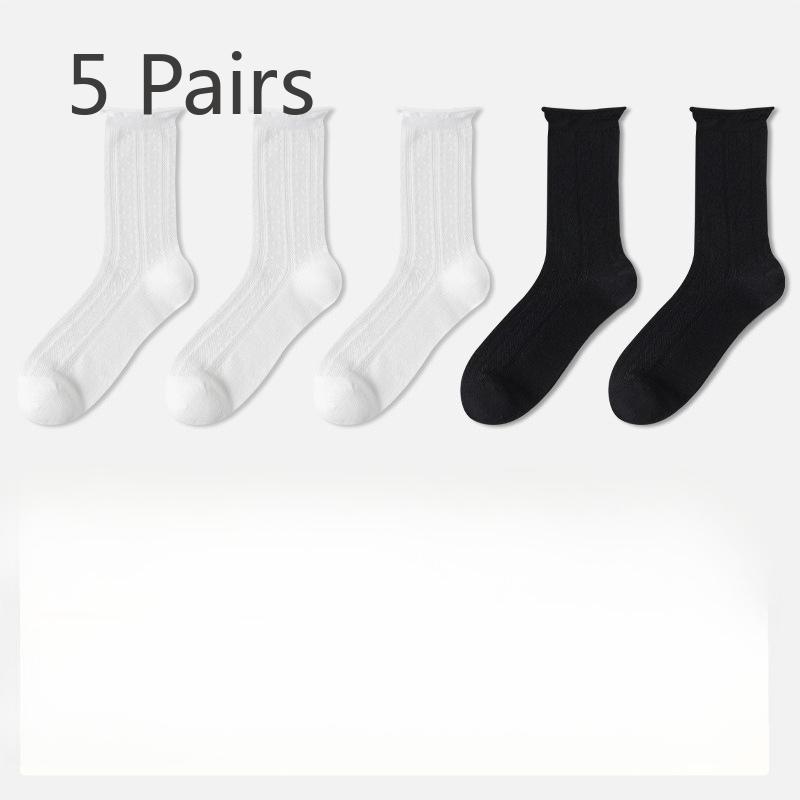 5 Pairs of Mulberry Silk Stockings, Children's Stockings, Girls' Thin Stockings, Ice Stockings, Black Stockings