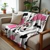 Cartoon Cow Face Cow Cartoon Anime Print Flannel Blanket Soft Warm Throw for Kids Bedroom Sofa Christmas Office Car