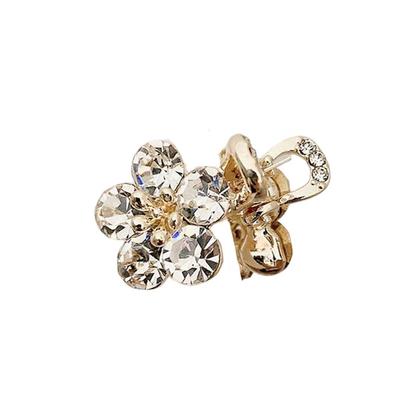 Catch Clip New Crystal Flower Sweet Korean Hairpin Mini Small Crystal Ins Hair Claw Bang Leisure Casual Party Outdoor