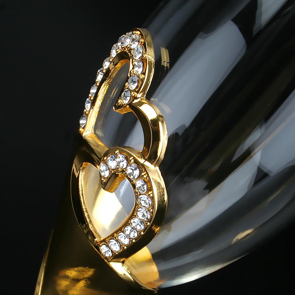 Kristall-Champagnergläser, Hochzeitskelche, Rotweingläser, europäische Sektgläser für den Haushalt, goldene Gläser