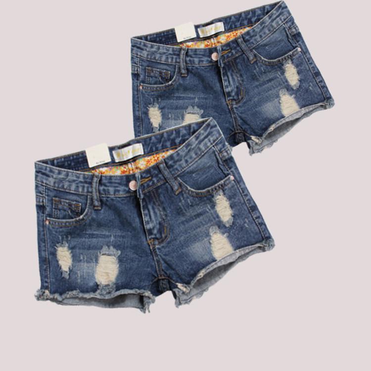 Women's Plus Size Korean Style Ripped Denim Shorts – Summer 3/4 Hot Pants