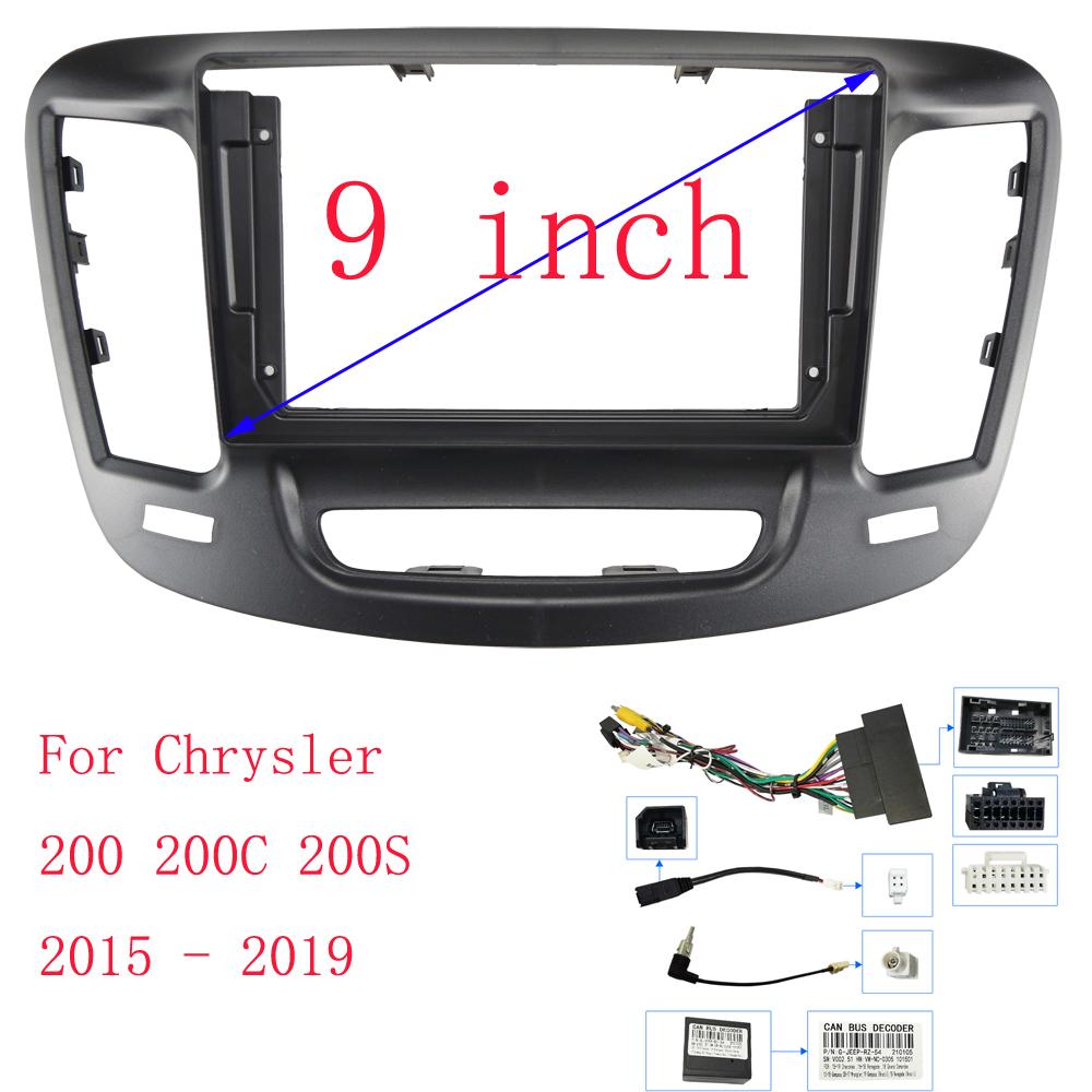 HAOCHEN For Chrysler 200 200C 200S 2014-2018 Car Radio Fascias Frame Stereo Panel Wiring Harness Power Cable Adapter Canbus