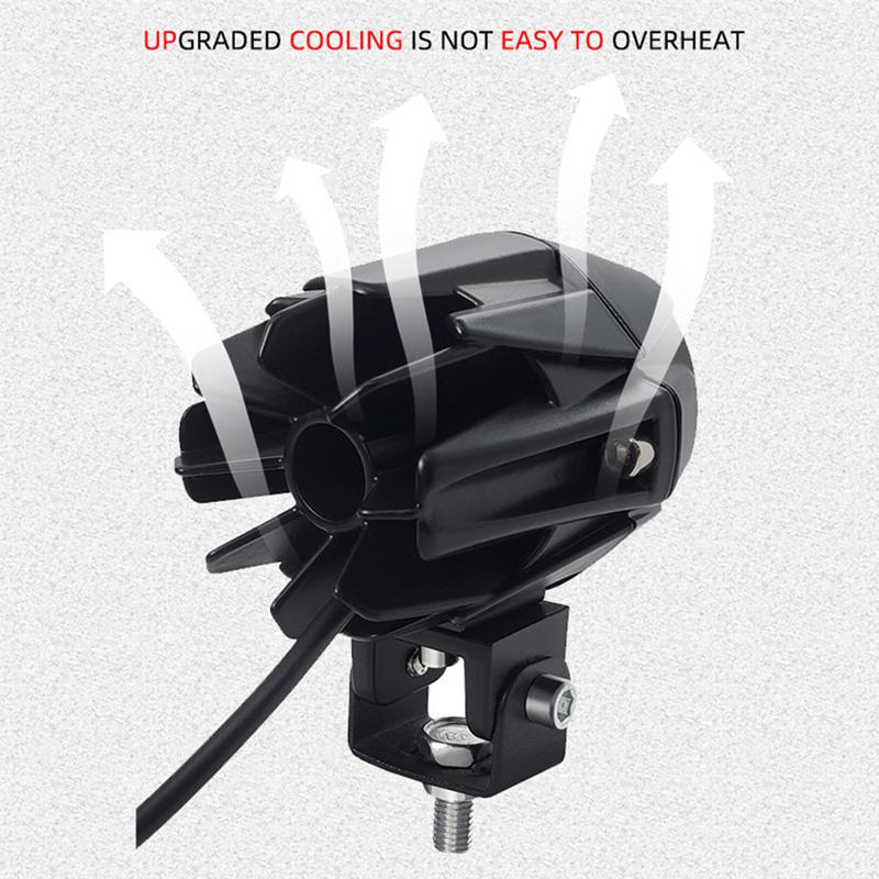 1/2pcs Motorcycle LED Fog Lights Yellow White Spotlight Auxiliary Lamp Universal Headlight Fit for Motorbike, Bicycle, Off-road, 4WD, ATV, SUV, UTV