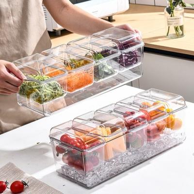 Detachable Refrigerator Storage Box Transparent Ice Fruit Tray  Work