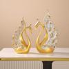 Modern Swan Pair Resin Sculpture For Office Living Room Decorative Display