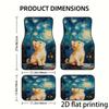 4pcs Car Floor Mats, Cat And Starry Sky Abstract Pattern Design, Material, Universal Fit For Front & Rear Seat Vehicle Accessori