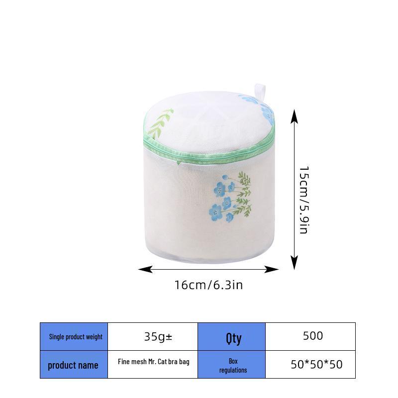 Printed Mesh Laundry Bag Set for Delicates – Cylindrical Bra and Clothing Wash Bags