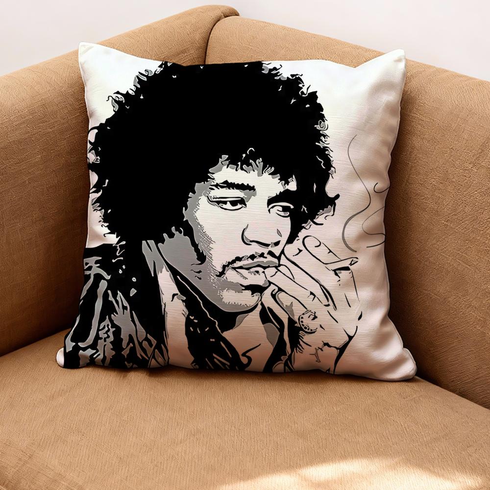 singer J-Jimi Hendrix Cushion Cover Premium Comfort Reversible Pillow Cove -Two in One Design for Any Room & Car Interior