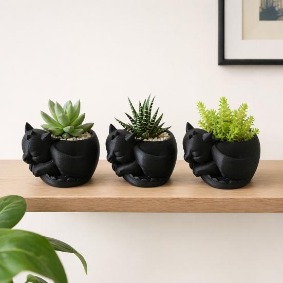 Flowerpot Ornament 3D Printed Sleeping Dragon Shape Matte Large Curved Planter 1 Pc