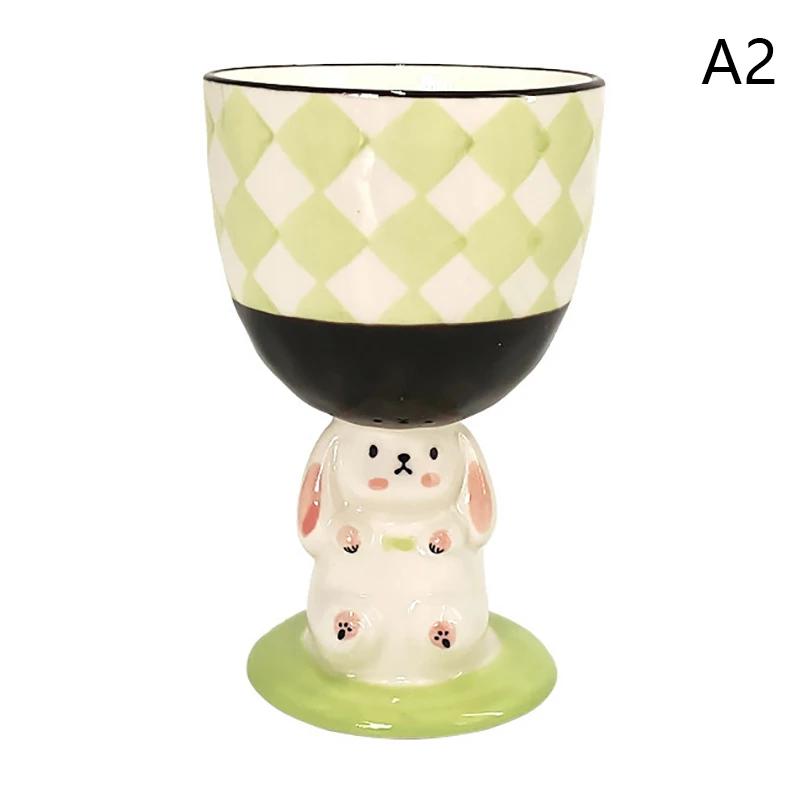 3D Cute Rabbit Ceramic Mugs Stemware Hand-painted Irregular Large Capacity Coffee Mugs Cartoon Water Cup Creative Gifts Tea Cups 201-300ml