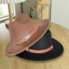 Men's and Women's Flat-brimmed Cowboy Hats, Autumn and Winter Woolen Fashion Felt Hats, Fashionable Versatile Casual Retro Hats