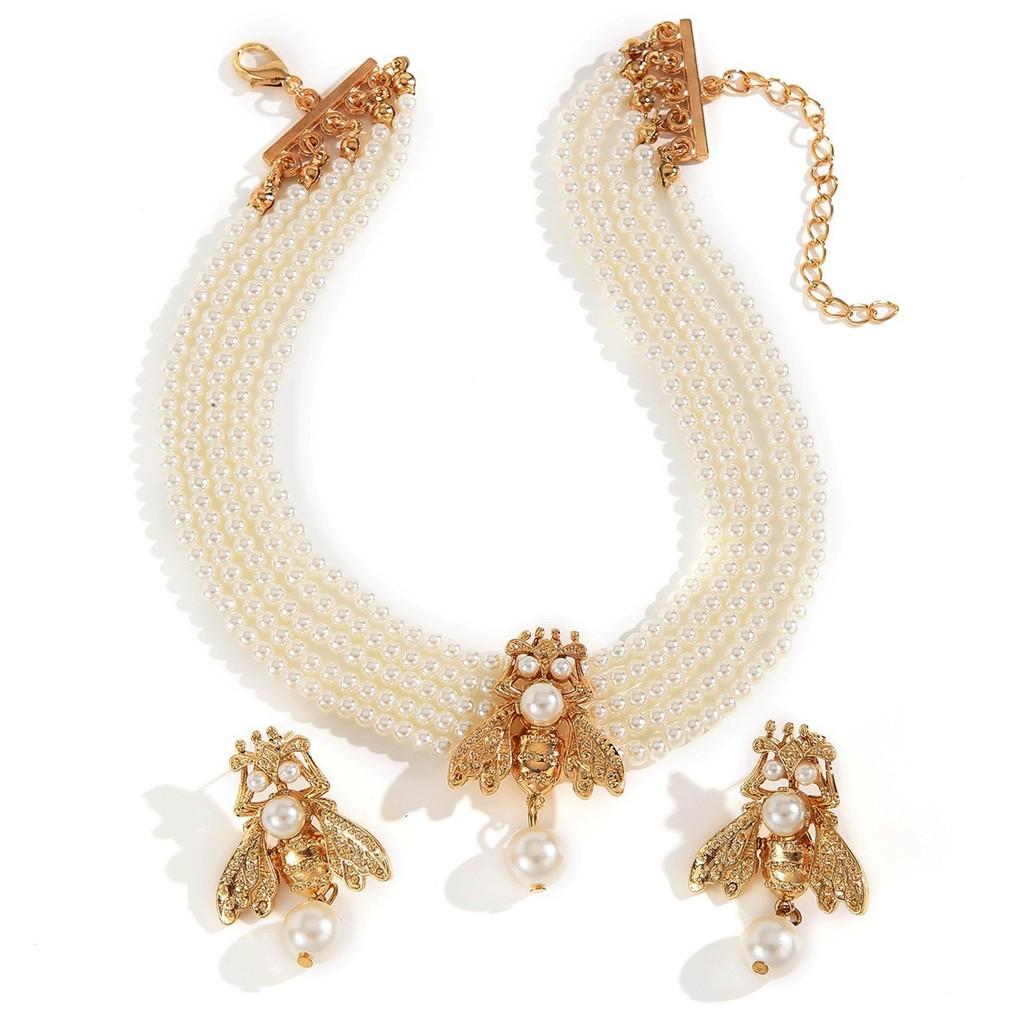 Animal Jewelry Set With Pearl Alloy Elements For Women Gift Givers Decoration
