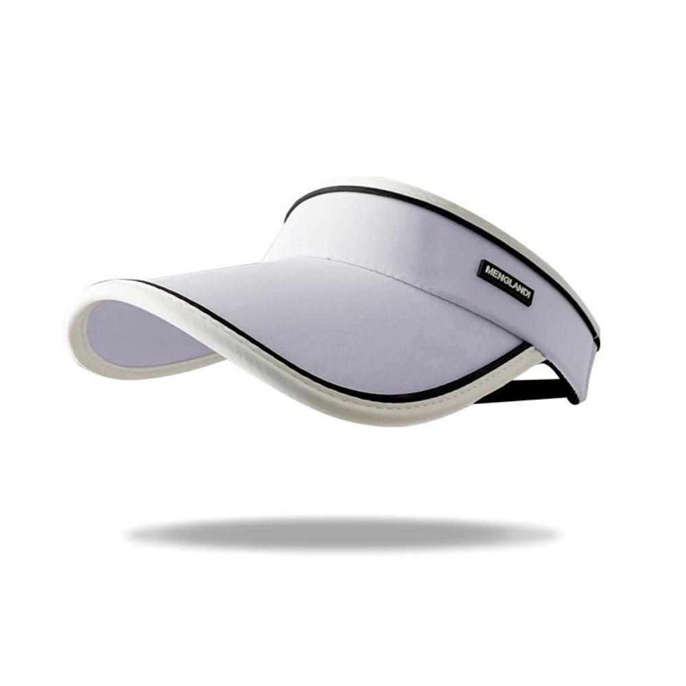 Modischer UV-Schutz Damen Sonnenhut Atmungsaktiv Breiter Rand Leere Oberseite Elastisch Verstellbar Strandhut Tennis white
