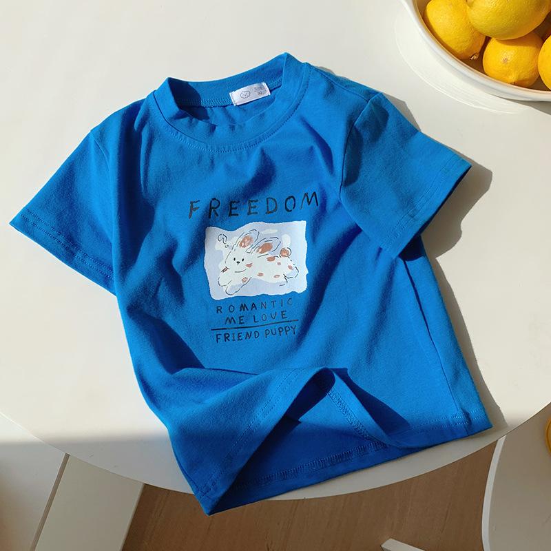 Casual T-shirt met Korte Mouwen voor Meisjes - Zomer Kinder Schattig Katoenen Top met Ronde Hals