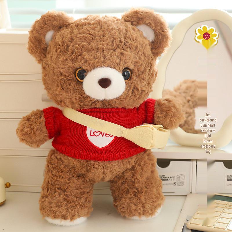 Adorable Zai Zai Bear Plush Toy - Cute Cartoon Teddy with Bib, Perfect Gift!