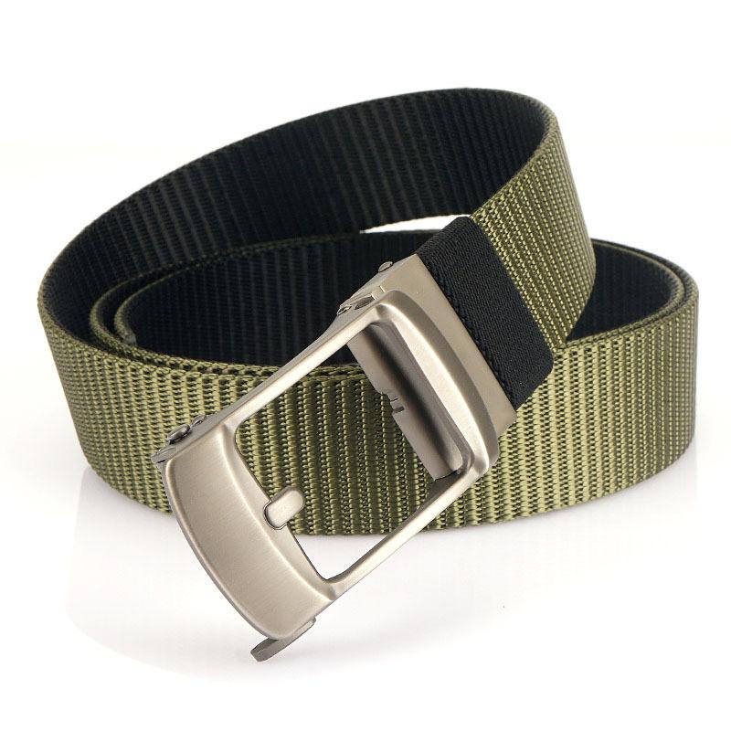 Otomatik Tokalı Naylon Bel Bantlı Yeni Erkek Seyahat Kemeri, Açık Hava Eğlence Çok Yönlü Çift Katmanlı Kalın Kemer