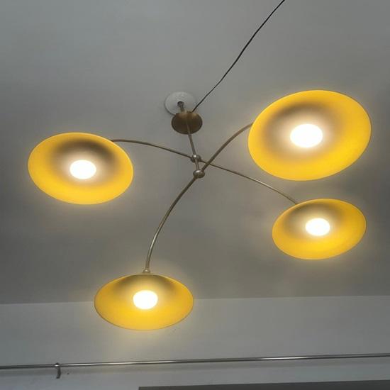 Brass Arno 4-Light Mid Century Modern Chandelier Ceiling Light Fixture Adjustable Arm Different Design Pendent Light