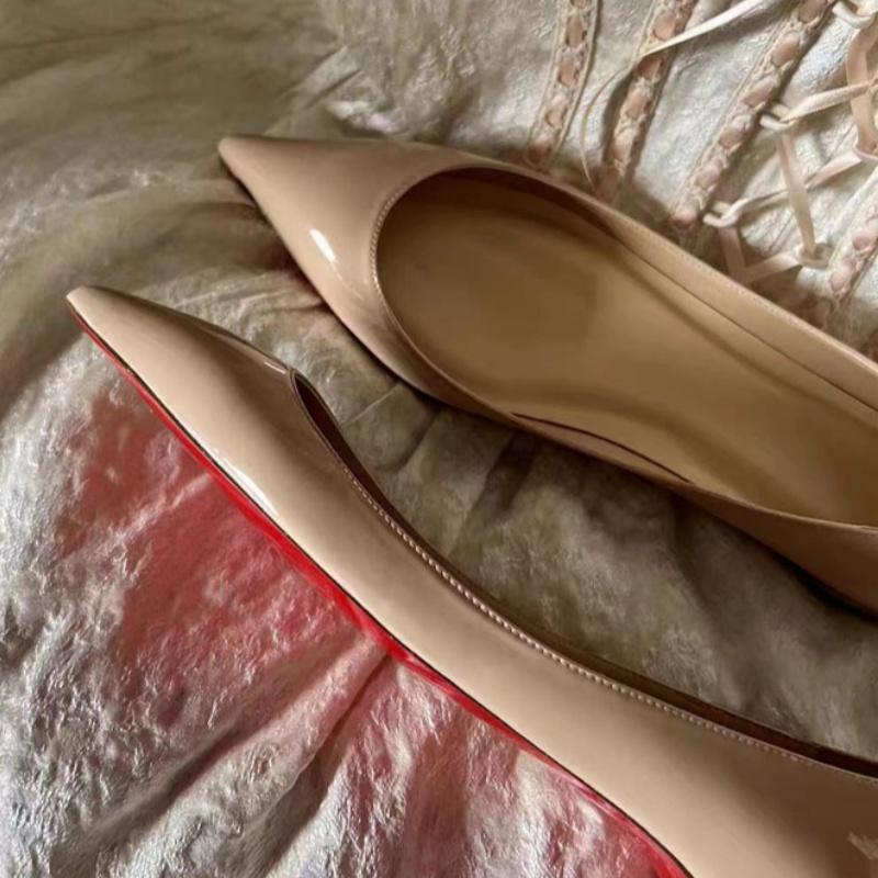 Fashion 2025 Summer Pointed Toe Flats Design Sensation Low Cut Increased Height Inner New Fashion Women Flat Shoes Painted Leather Shoes