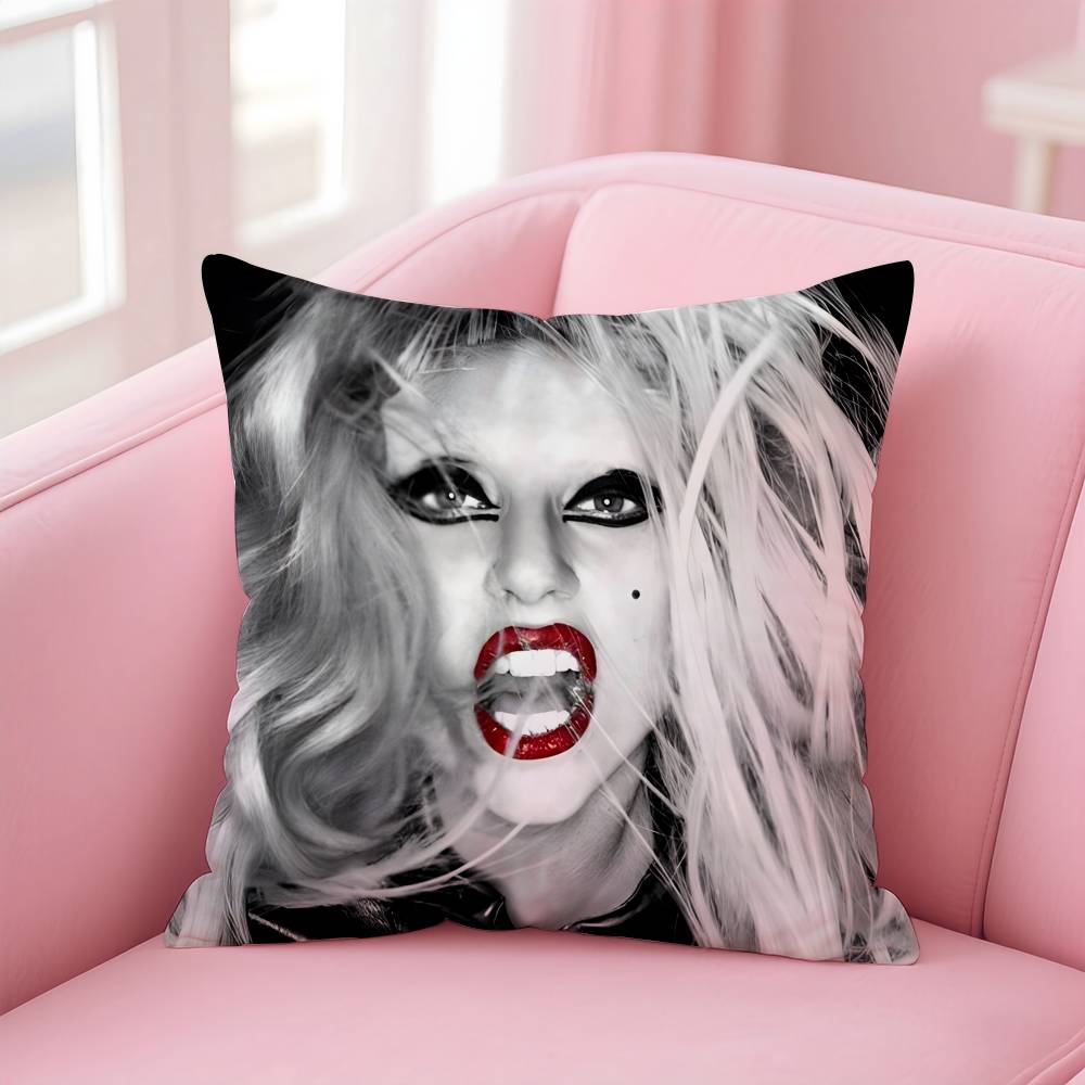 L-Lady SINGER G-gaga Pillow Case Pattern Printing Pillowcase Living Room Sofa Cushion Cover Bedroom Room Decor