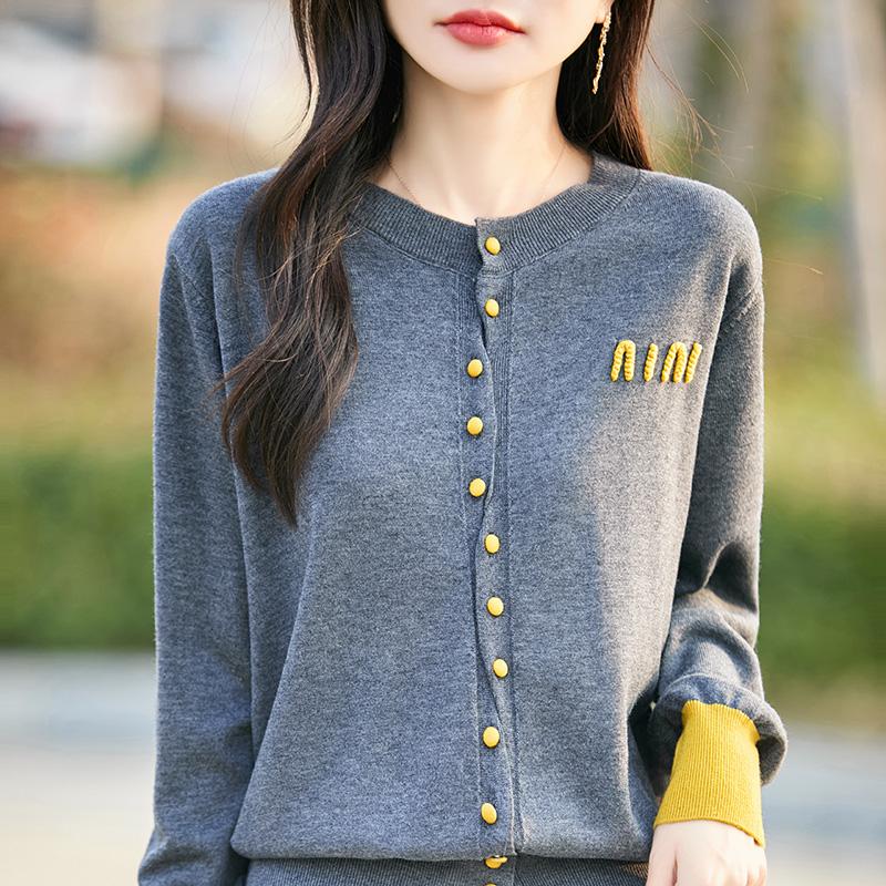 Women's Lightweight 50% Wool 50% Mulberry Silk Cardigan - 4-Season Versatile Knitwear for All-Year Comfort & Style