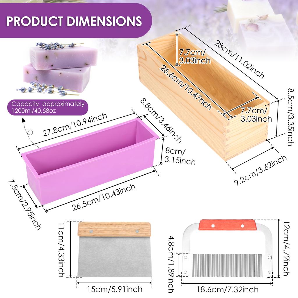 2 Stück Silikonseifenform DIY Kuchen Toast Brot Backform mit Holzkisten Handwerk Seifenherstellung Form für Zuhause und Küche