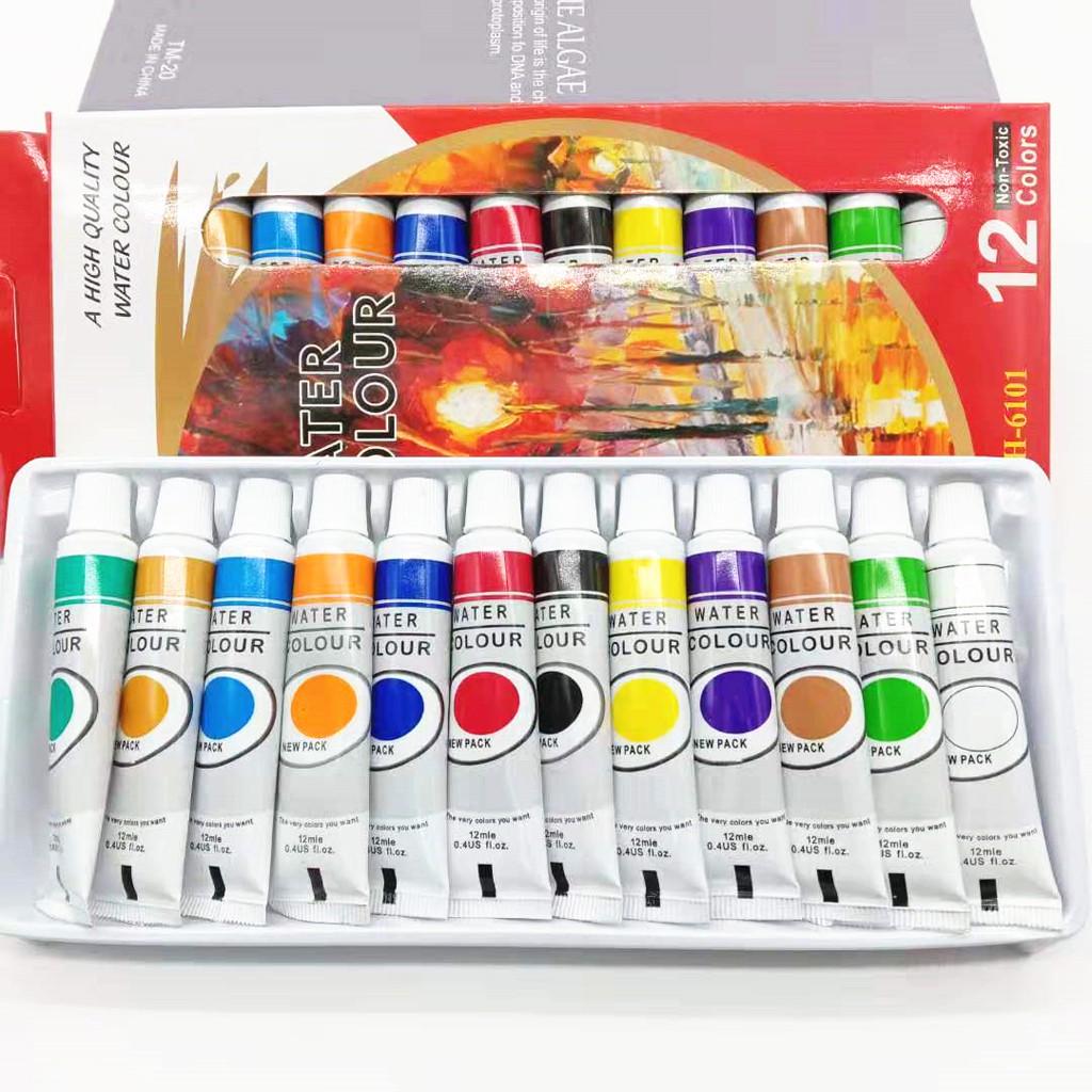 12 Colors Acrylic Paint Drawing Pigment Oil Painting Tube With Brush