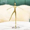 European Pure Copper Golden Ballerina Figurine - Modern Desktop Sculpture, Elegant Home Decor & Exquisite Craft Ornament
