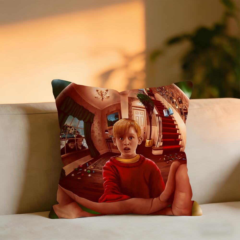 

Home Alone Movie Christmas Cushion Cover Cozy Velvet Throw PillowSoft Warm Cushion For Sofa Bed 30x30 cm
