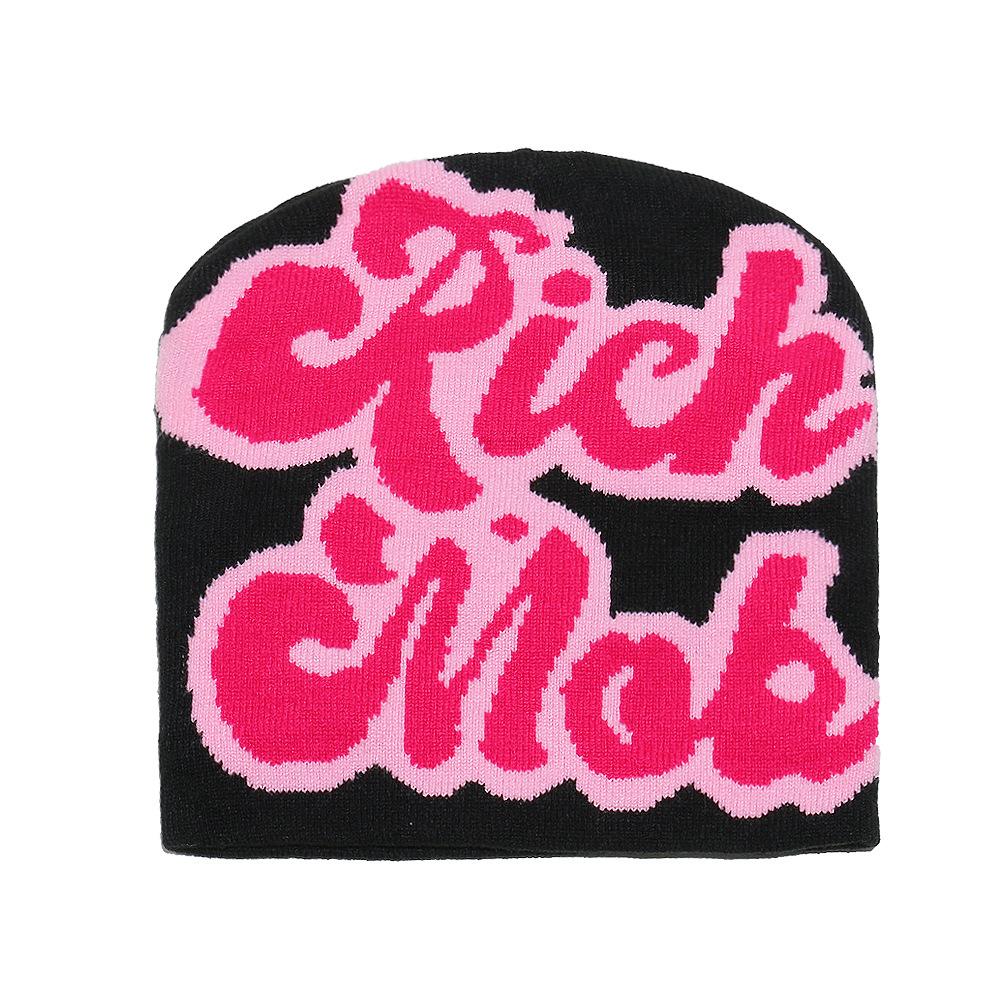 Temu Autumn and Winter New Knitted Pullover Hat Multi-color Letter Cold Hat Men's and Women's Wool Knitted Hat