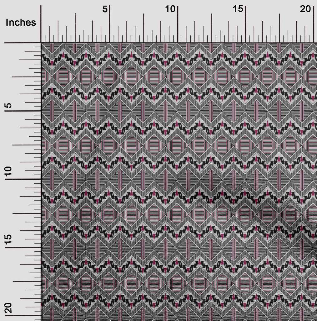 oneOone Cotton Flex Fabric Chevron & Triangle Geometric A  Printed Craft Fabric BTY 40 Inch