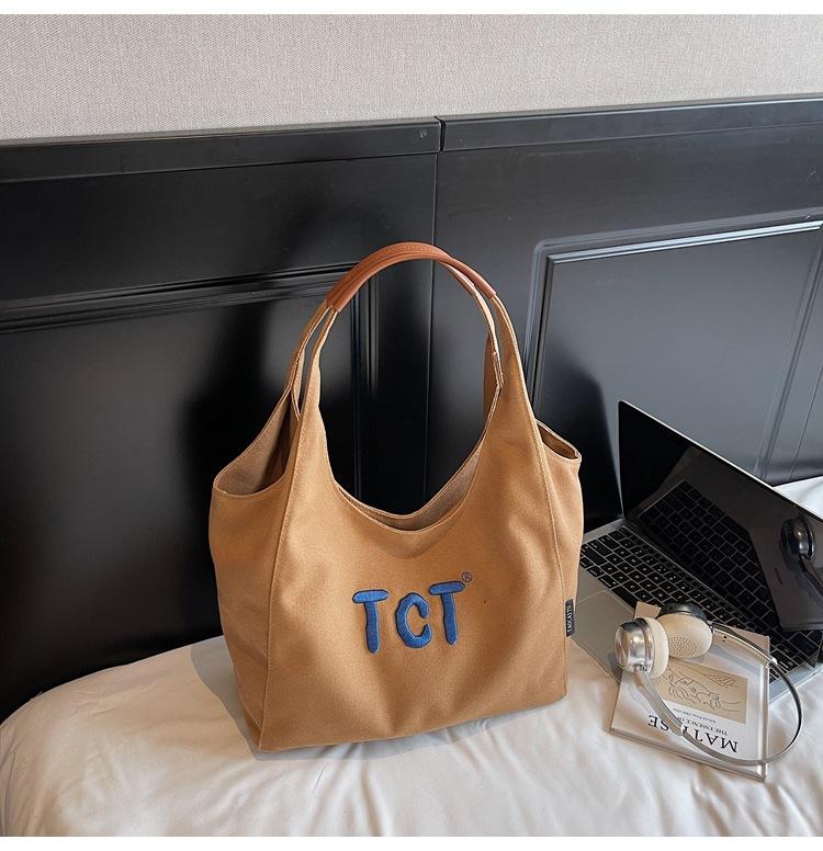 

Premium texture large capacity women s bag new simple handbag versatile thickened canvas bag shoulder tote bag