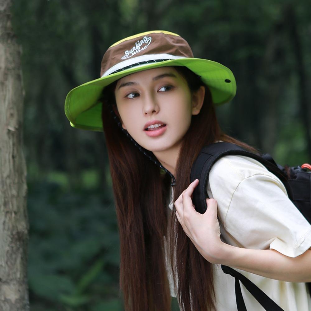 Waterproof Denim Bucket Hat Big Brimmed Panama Hat Fashion Sun Protection Hat  Camping