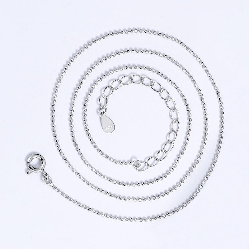 925 Sterling Silver DIY Necklace with Flower and Square Beads S925 Silver