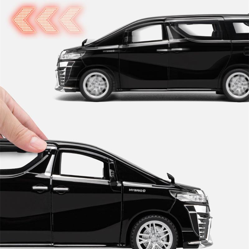 1/32 Toyota Vellfire MPV Alloy Car Model Sound and Light Pull Back Children's Toy Collectibles Birthday Gift