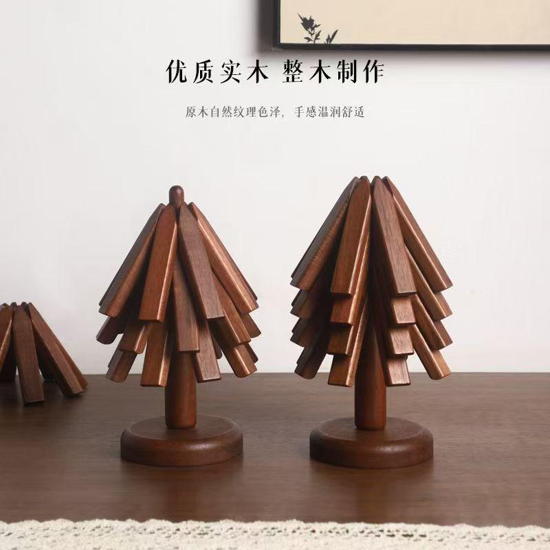 Tree Design Heat Resistant Coaster Set - Natural Wood Placemats for Cups & Bowls, Creative Anti - Scratch  Table  Decor